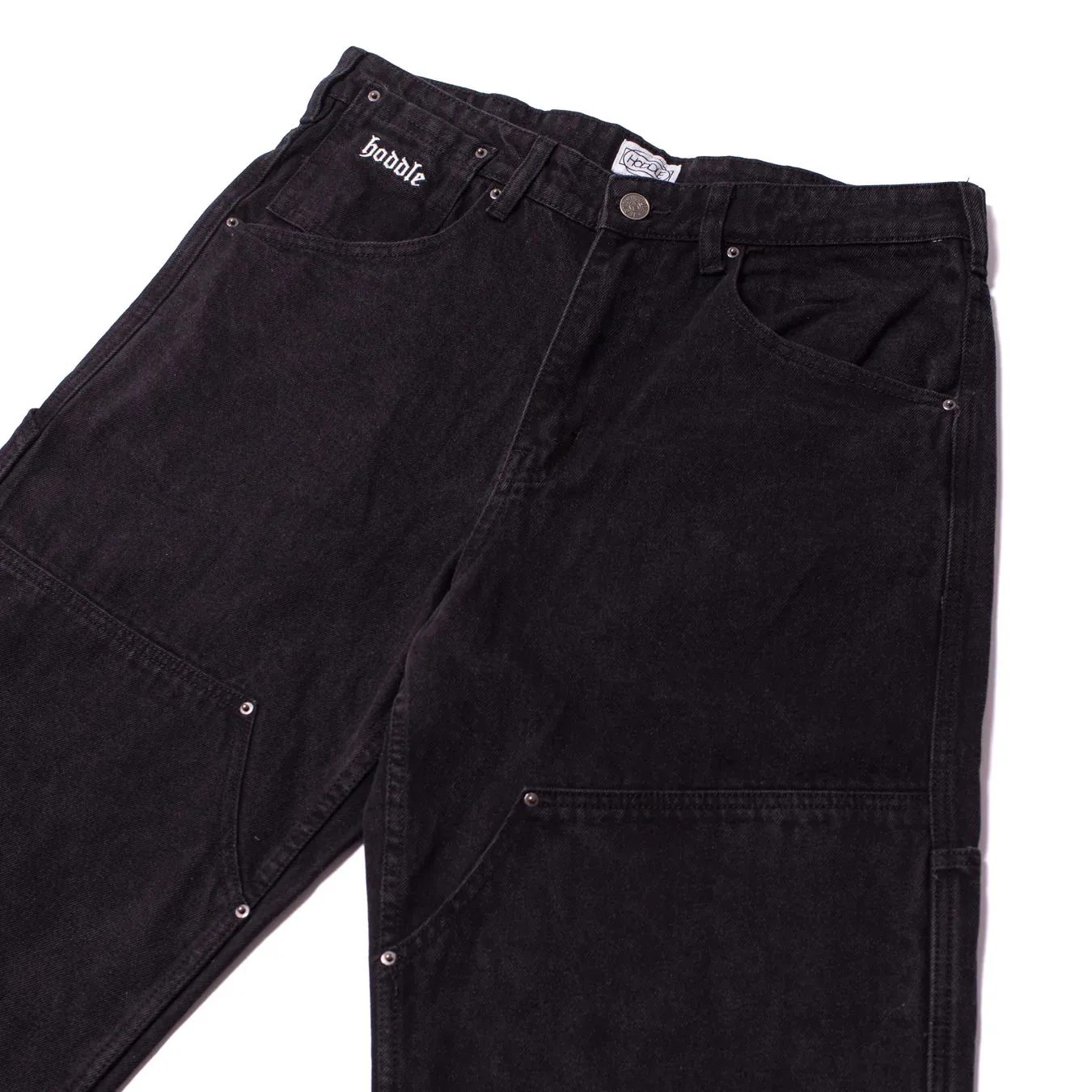 Hoddle Ranger 16o Denim Double Knee Carpenter Jean: Black