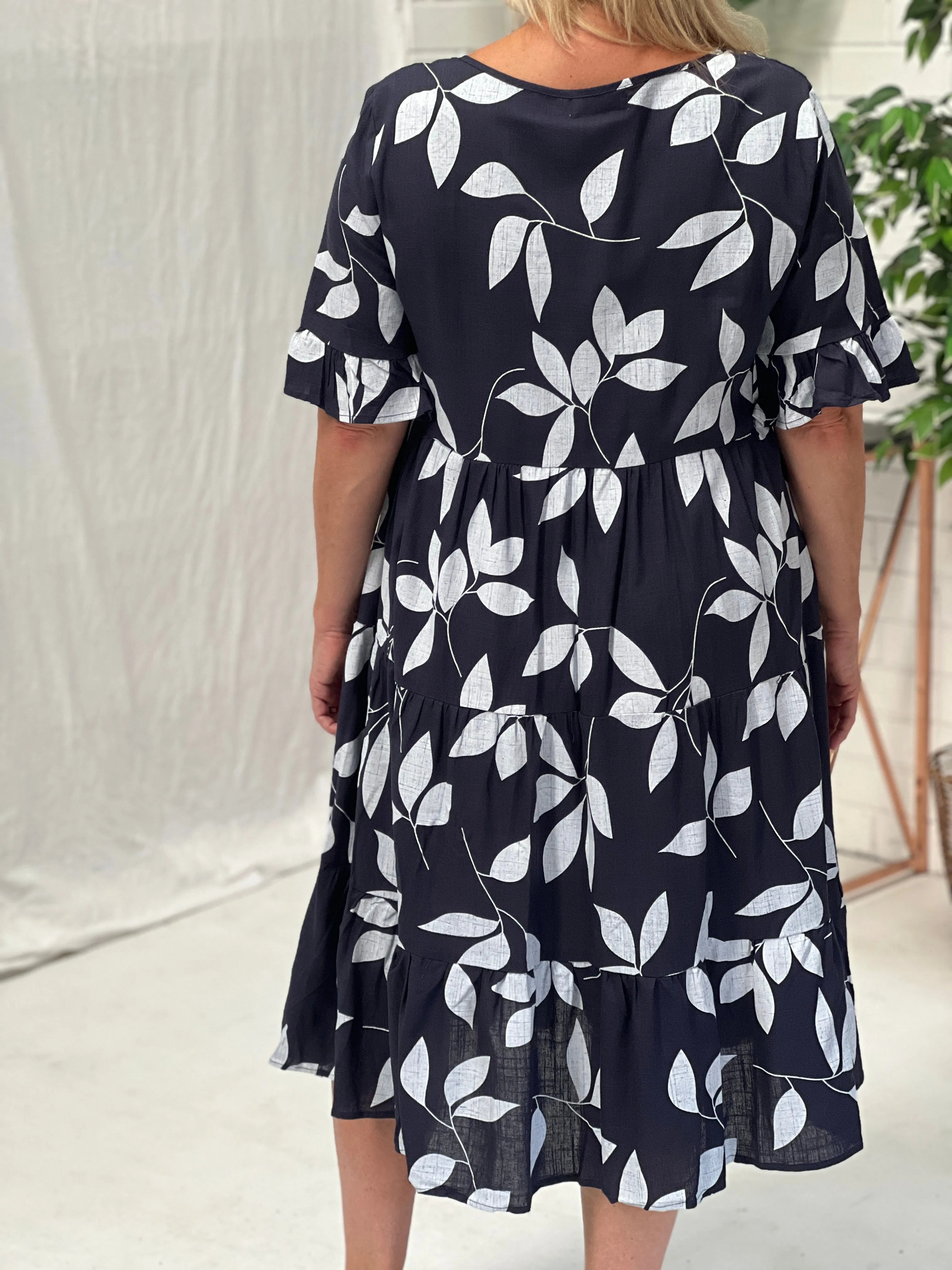 Kane Leaf Linen Dress