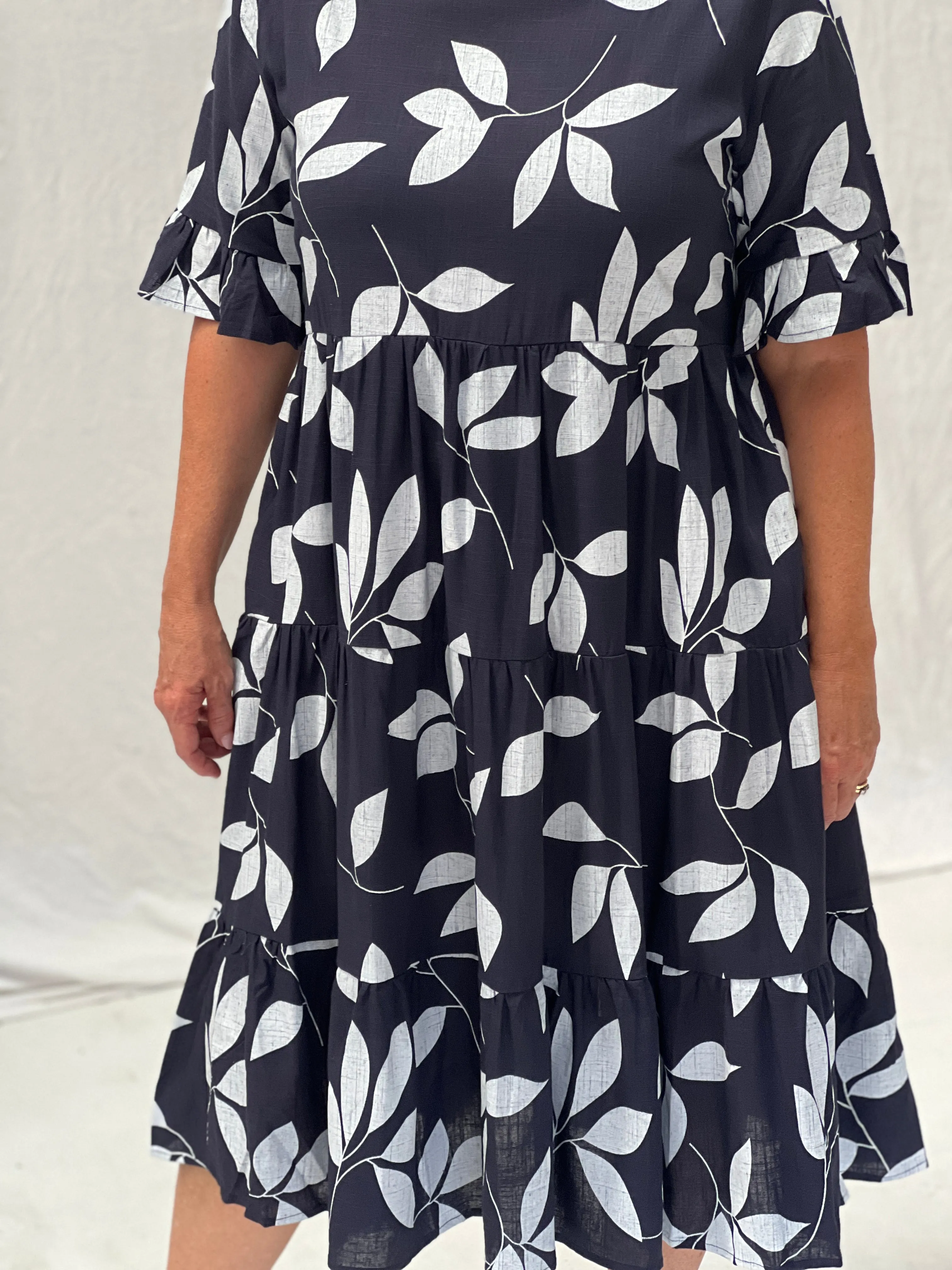 Kane Leaf Linen Dress