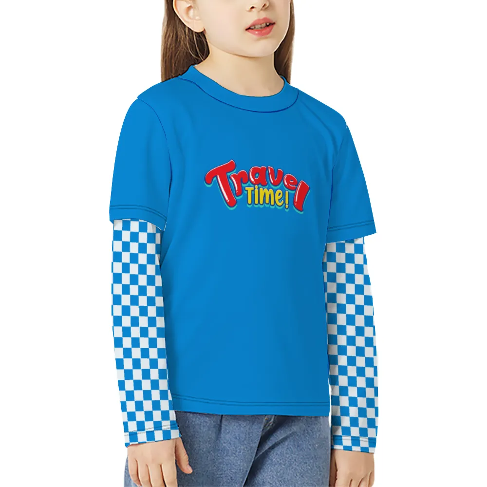 Kids Long-sleeve T-Shirts for Splicing Tees