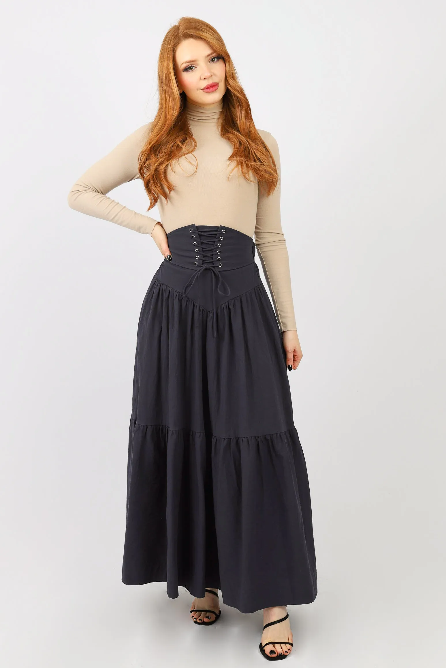 Lace Up Corset Skirt