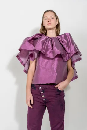 LILAC PLEATED CAPE TOP