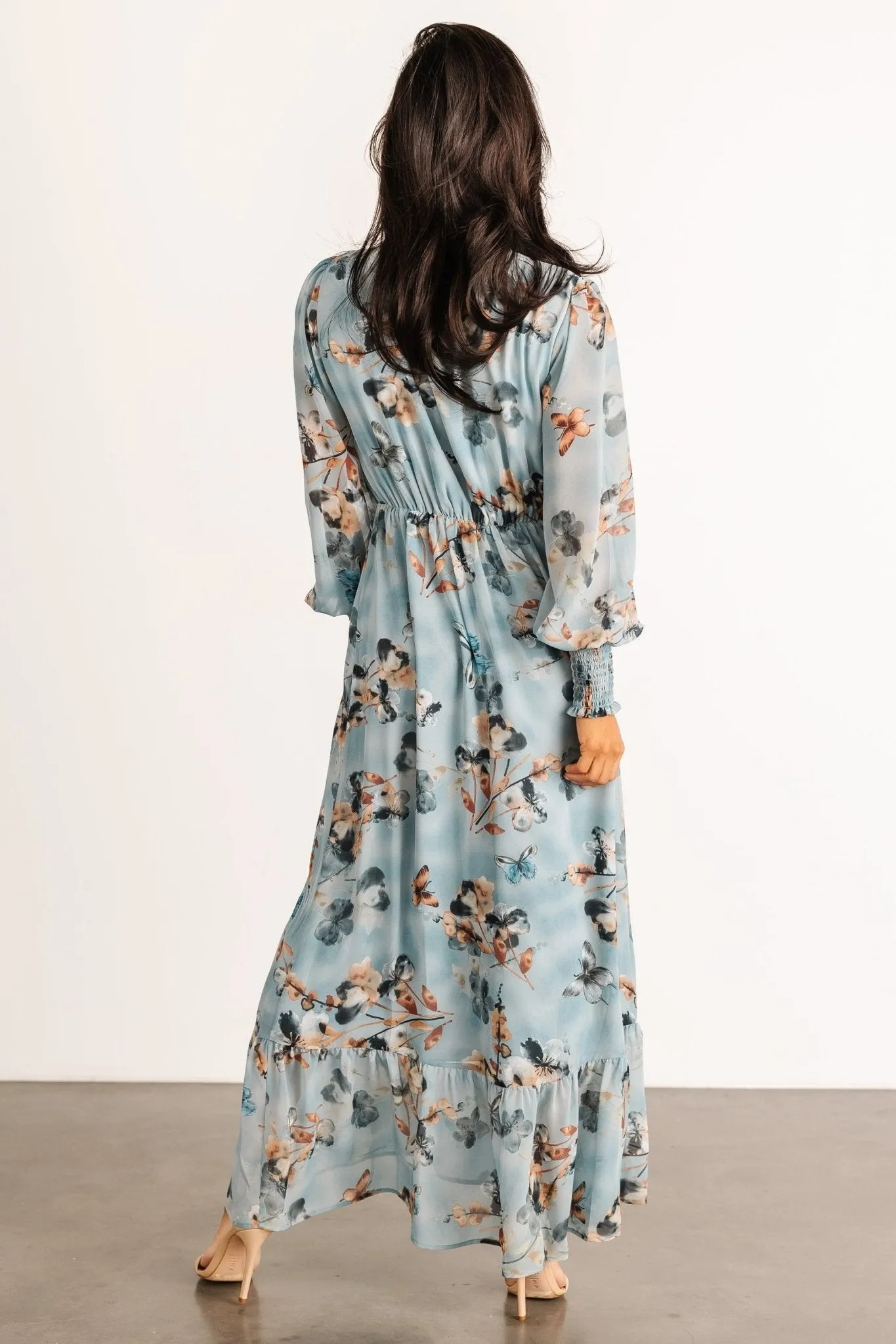 Luciana Maxi Dress | Cyan Blue Floral