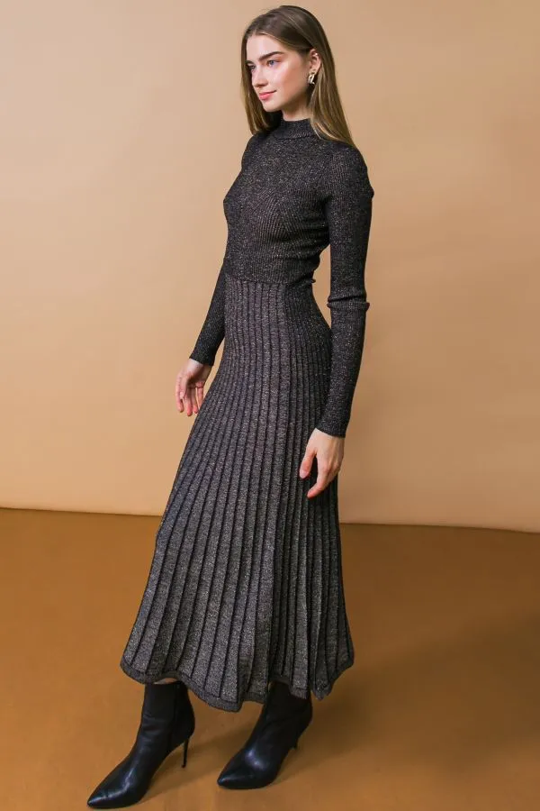 Lurex Knit Midi Dress