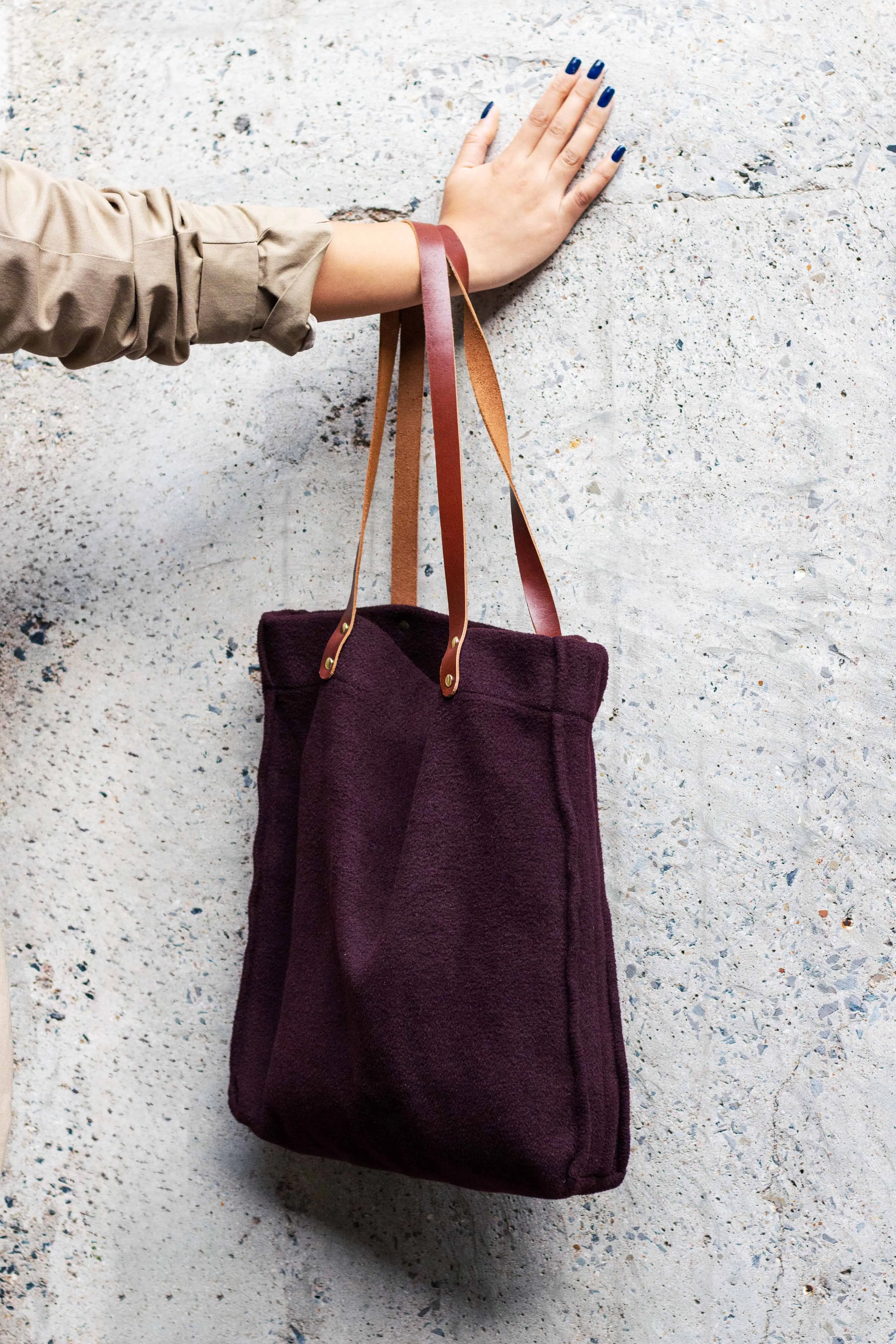 Melton Tote Bag | Plum