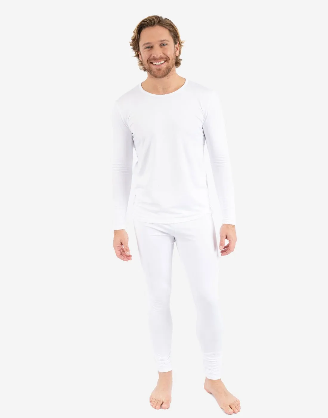 Men's Neutral Solid Color Thermal Pajamas