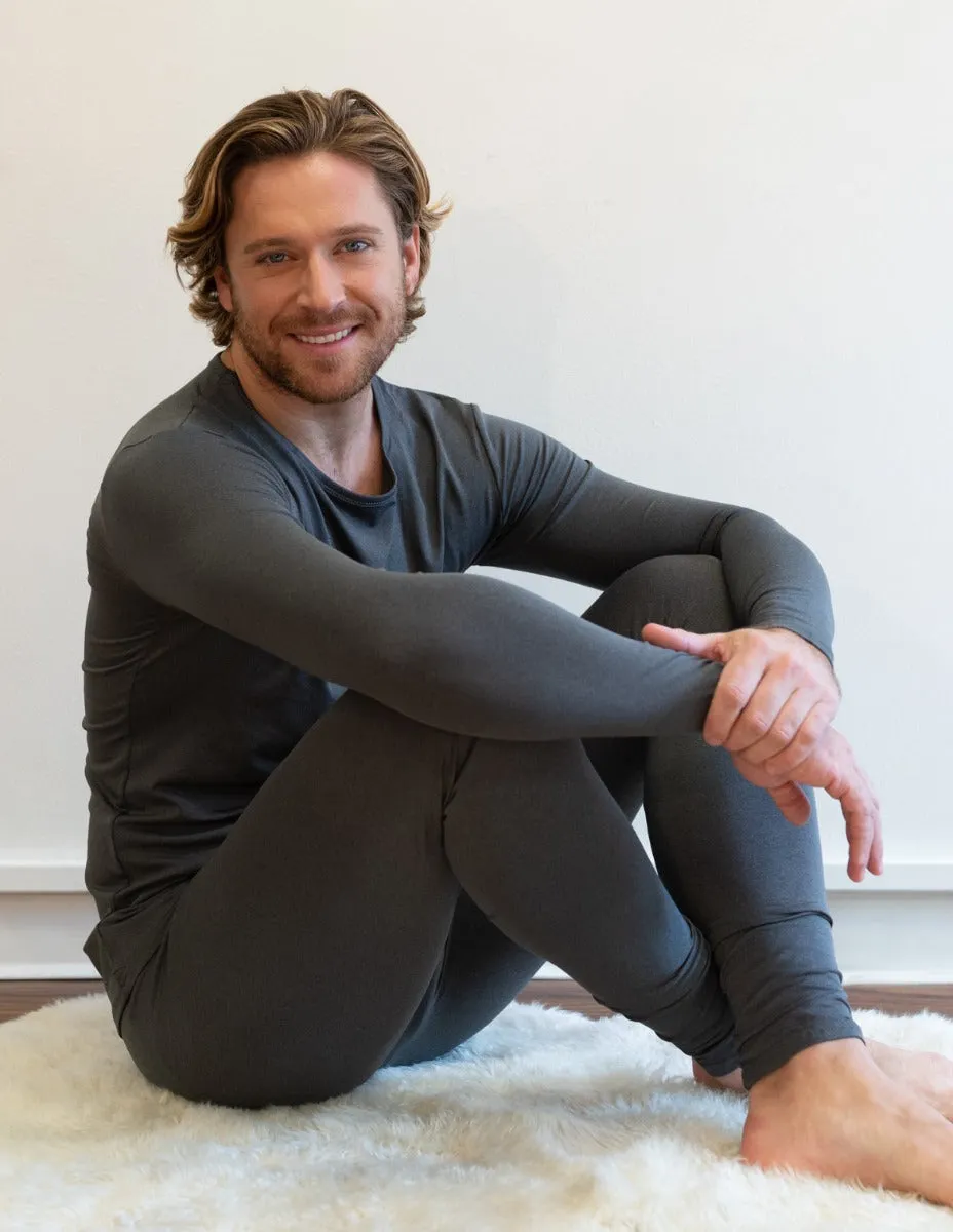 Men's Neutral Solid Color Thermal Pajamas