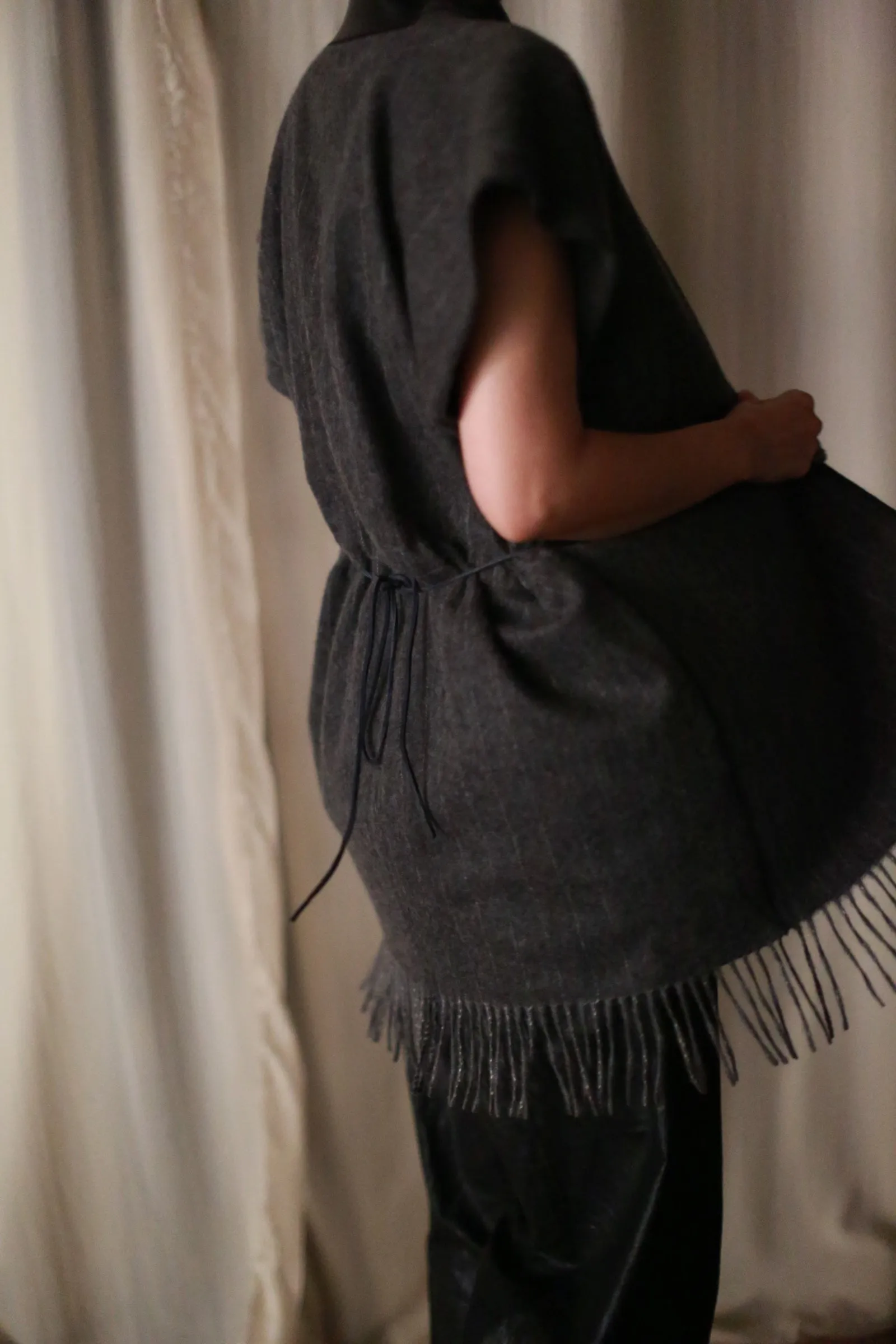 Men's Scarf Vest | Charcoal