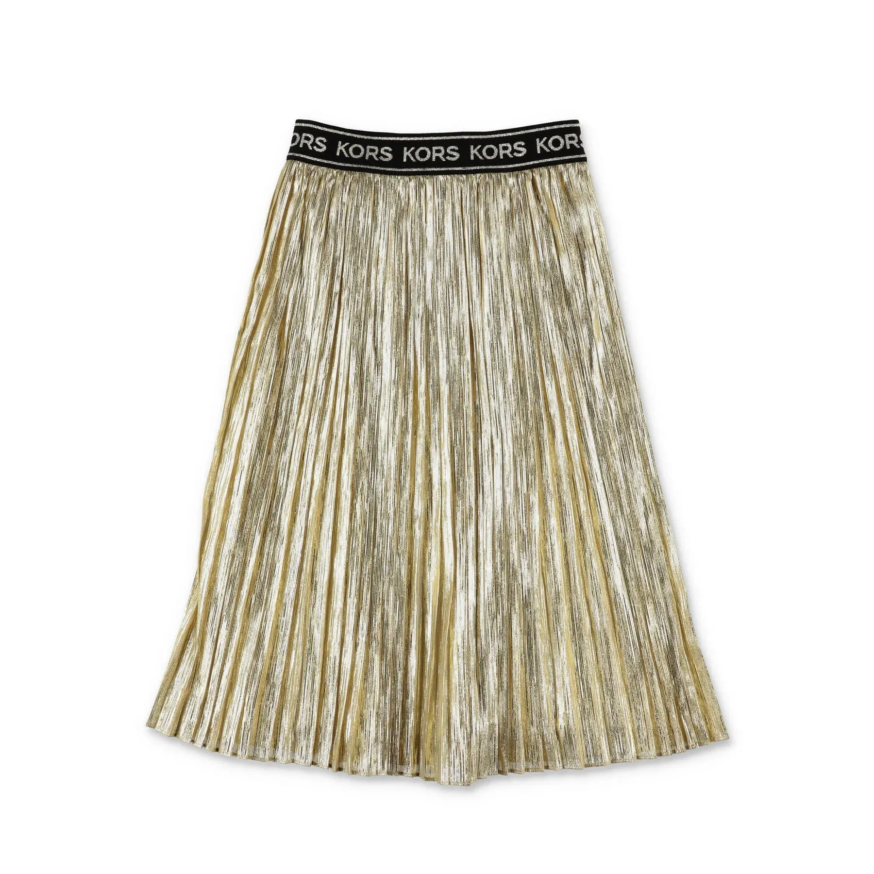 Metallic Pleated Skirt