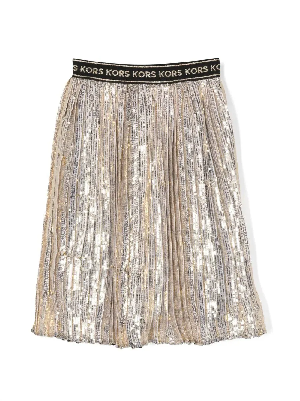 Metallic Pleated Skirt