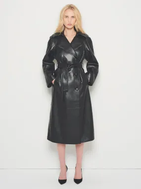 MILLER RECYCLED LEATHER TRENCH COAT