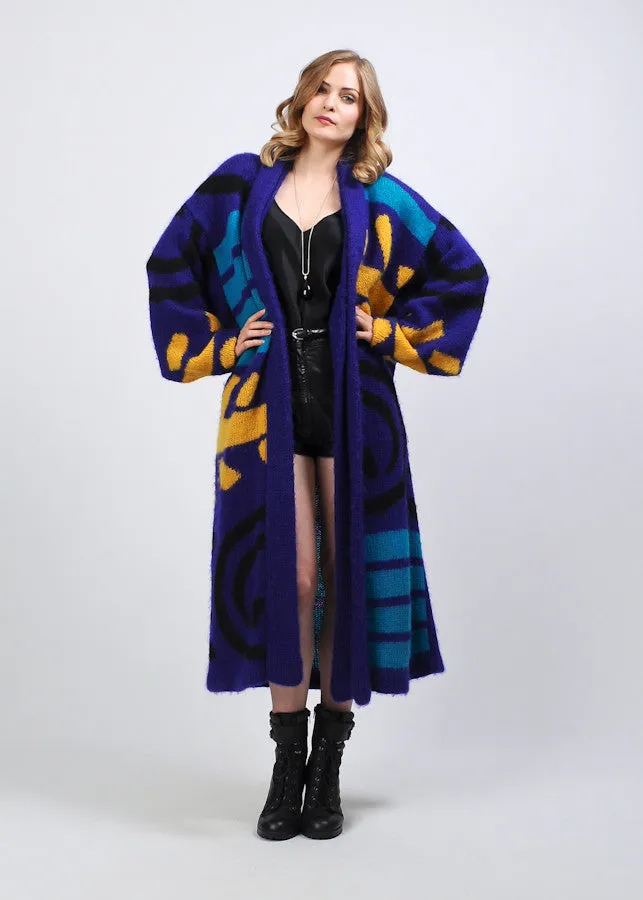 Mohair Wool Maxi Sweater Coat