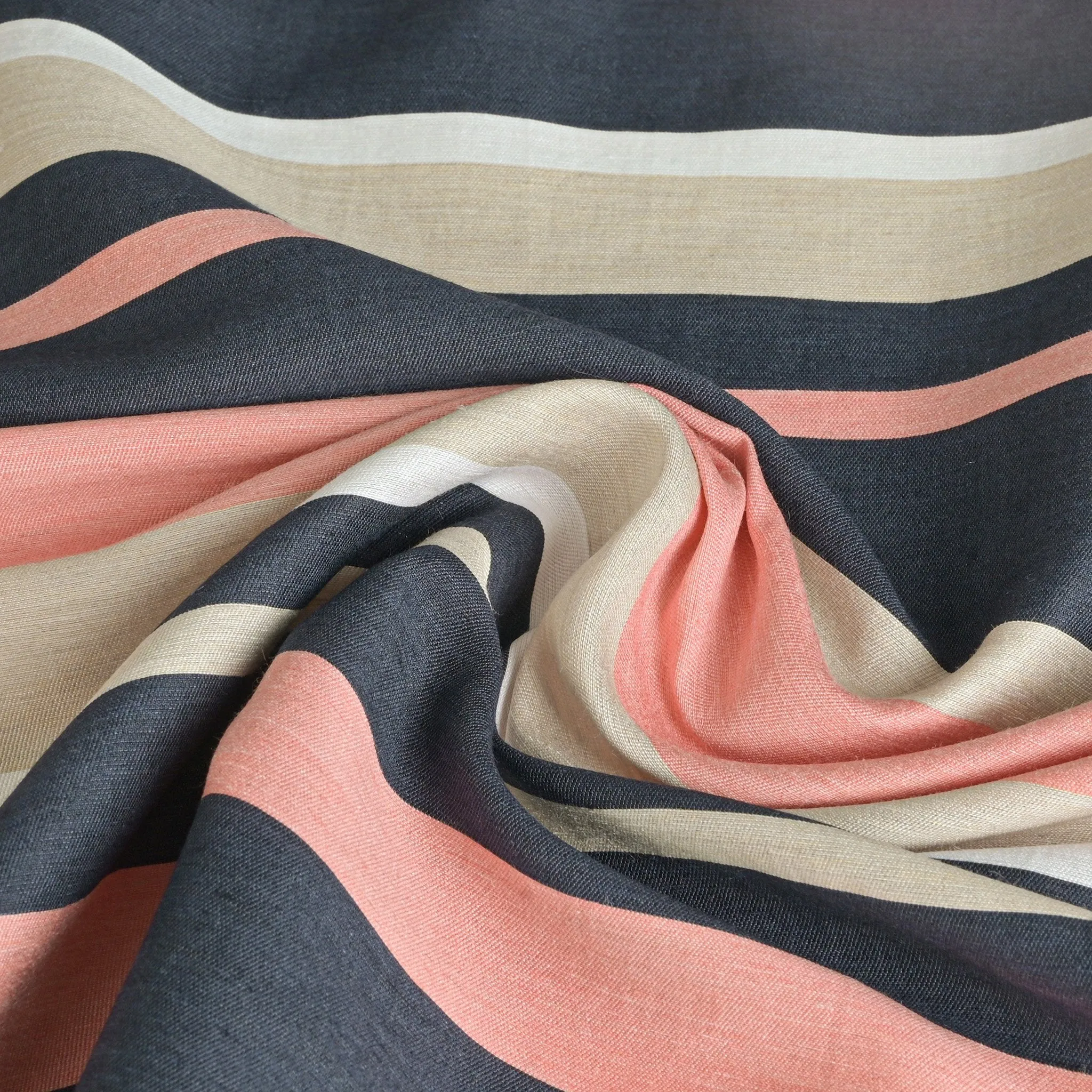 Multicolor Striped Linen Fabric 759