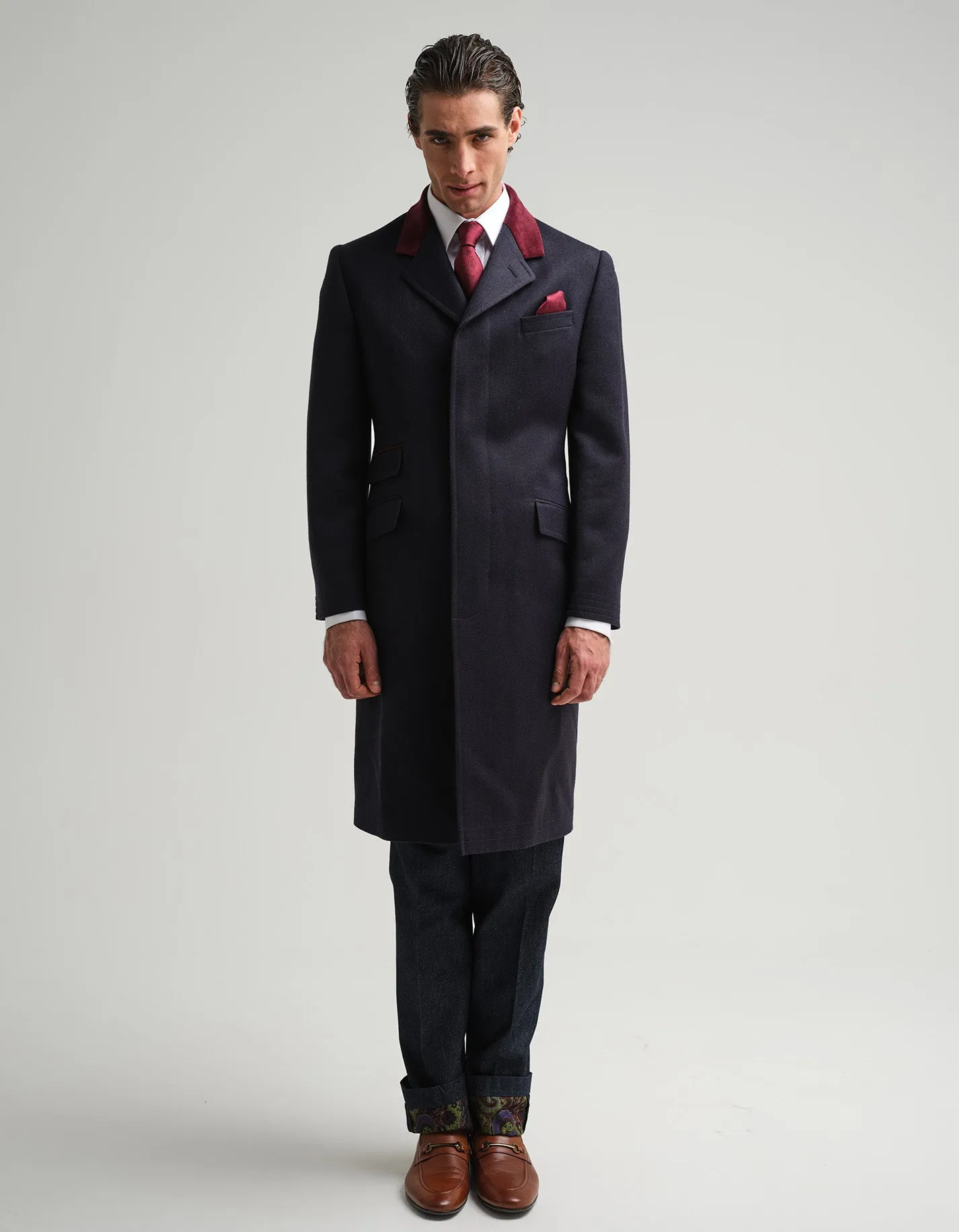 Navy Covert Coat