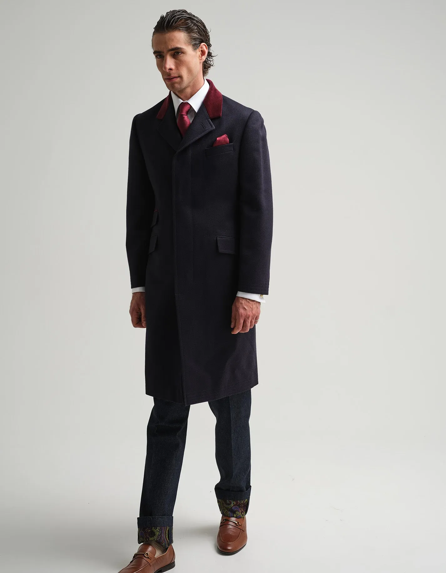 Navy Covert Coat