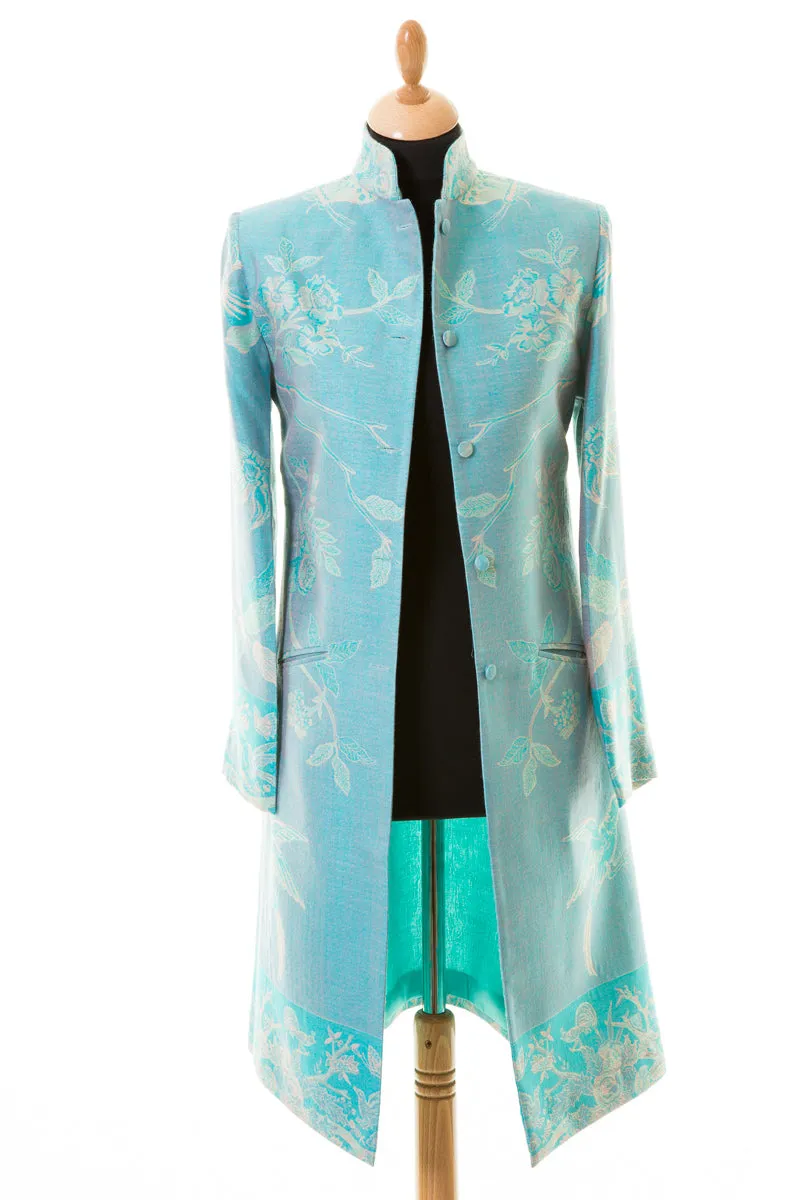 Nehru Coat in Pale Cyan