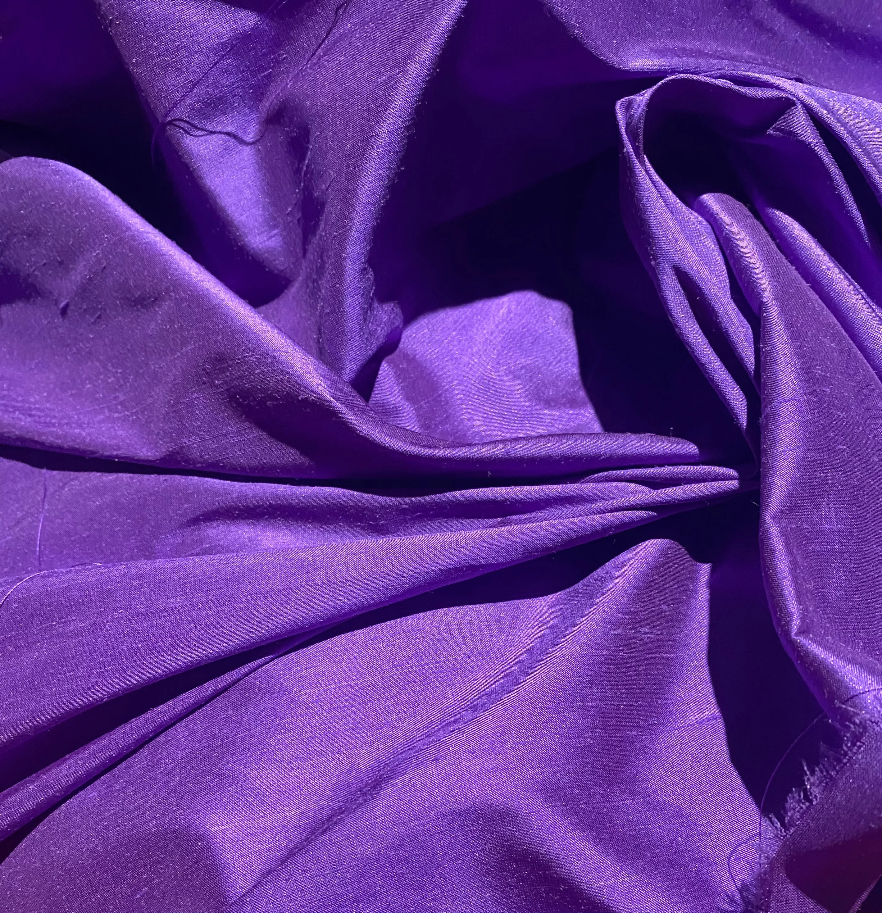 NEW Duchess Mable Designer 100% Silk Dupioni - Solid Electric Purple