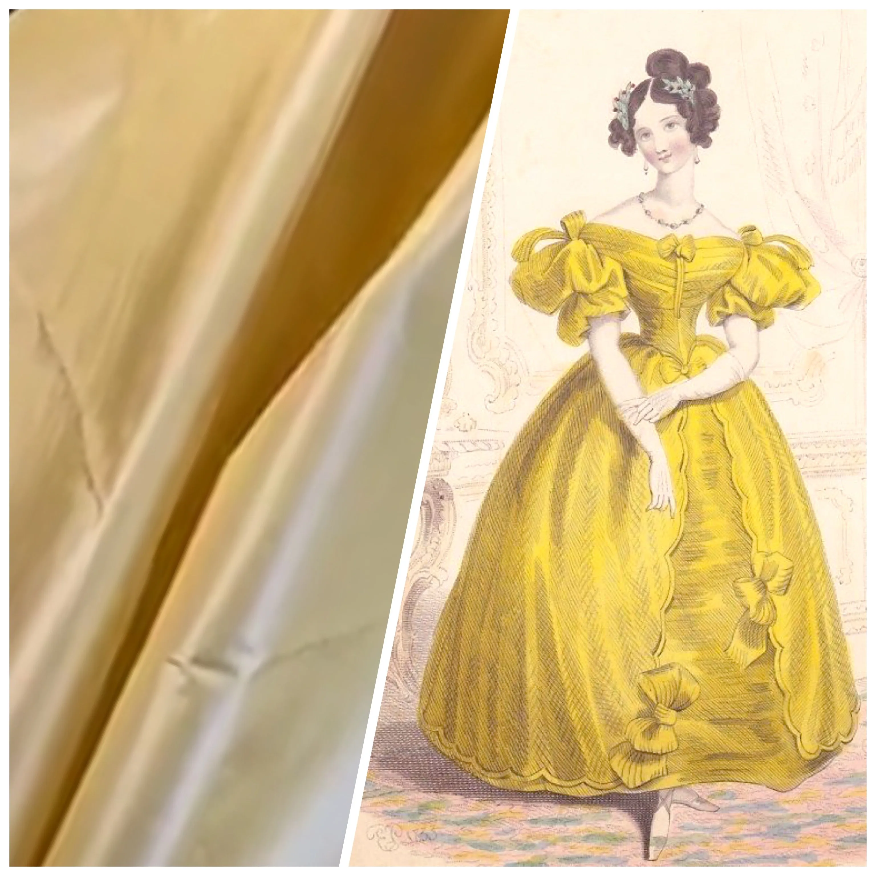 NEW Lady Lisa Designer 100% Silk Taffeta Solid Butter Yellow Fabric