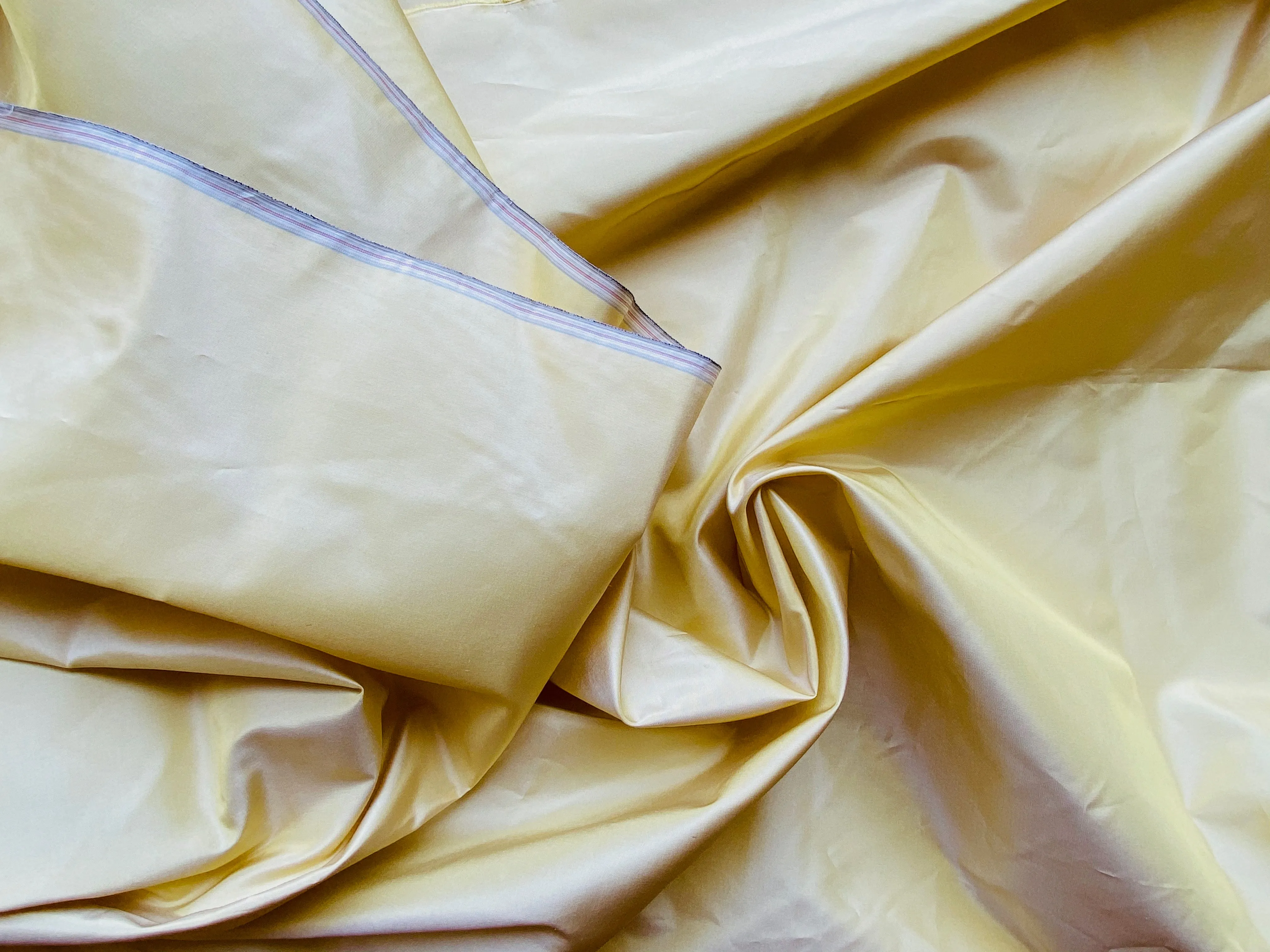 NEW Lady Lisa Designer 100% Silk Taffeta Solid Butter Yellow Fabric