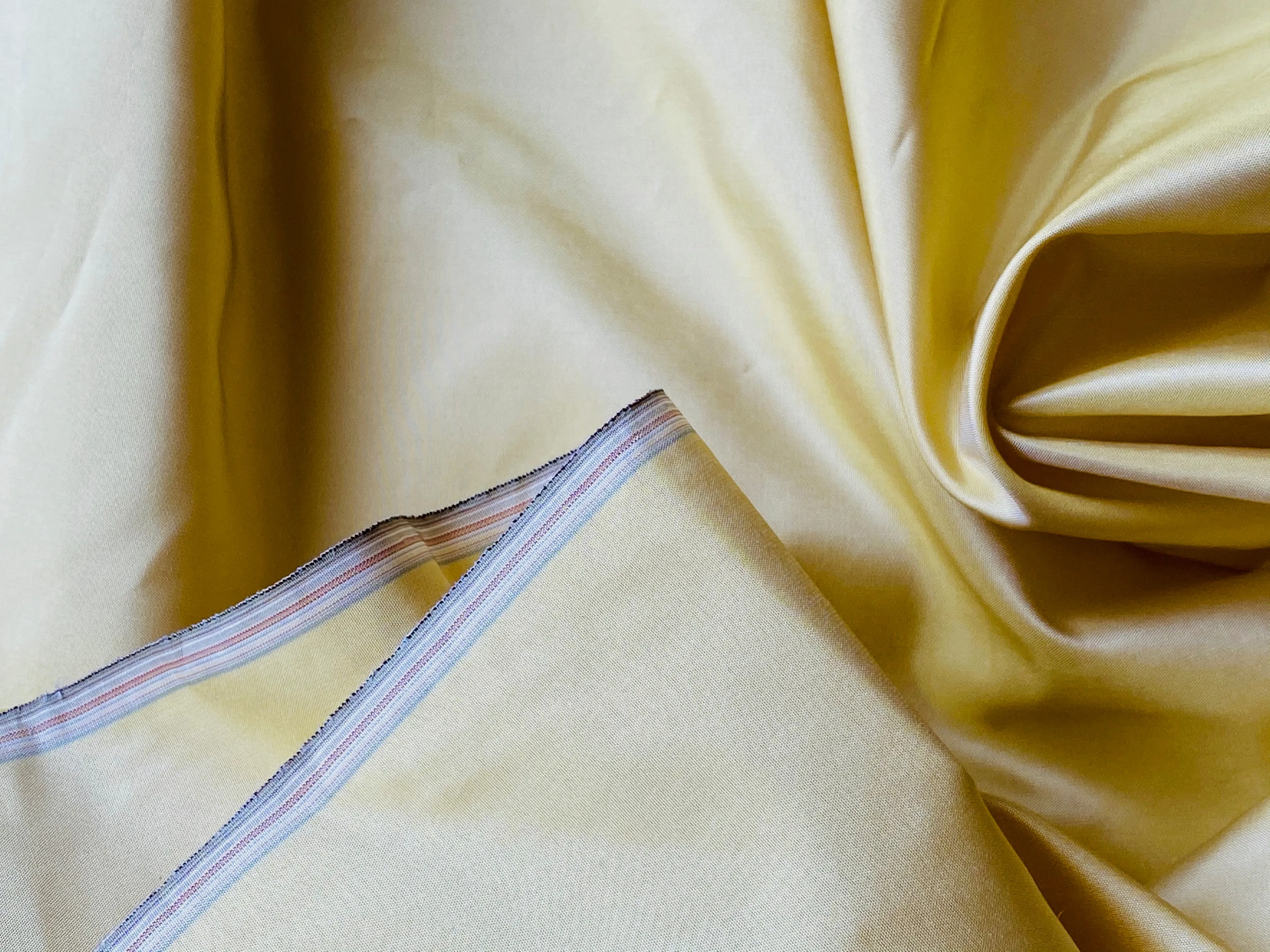 NEW Lady Lisa Designer 100% Silk Taffeta Solid Butter Yellow Fabric