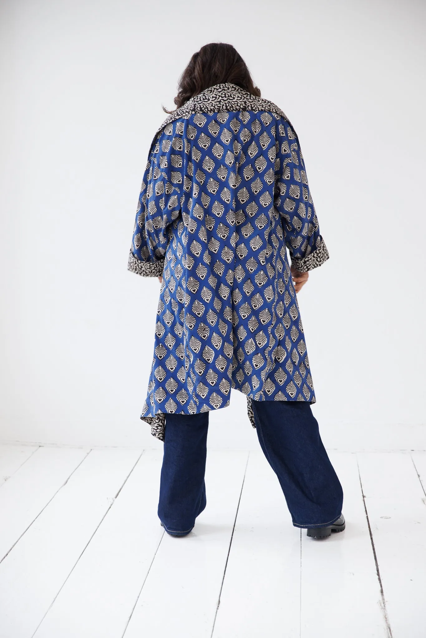 NEW! Reversible Cotton Coat Indigo