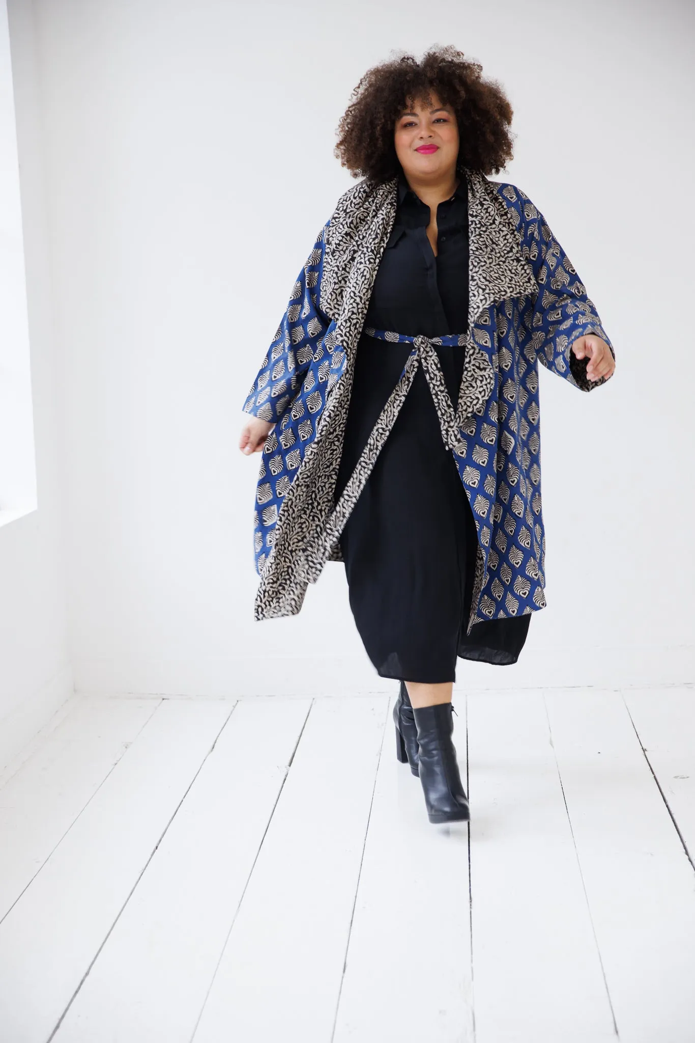 NEW! Reversible Cotton Coat Indigo