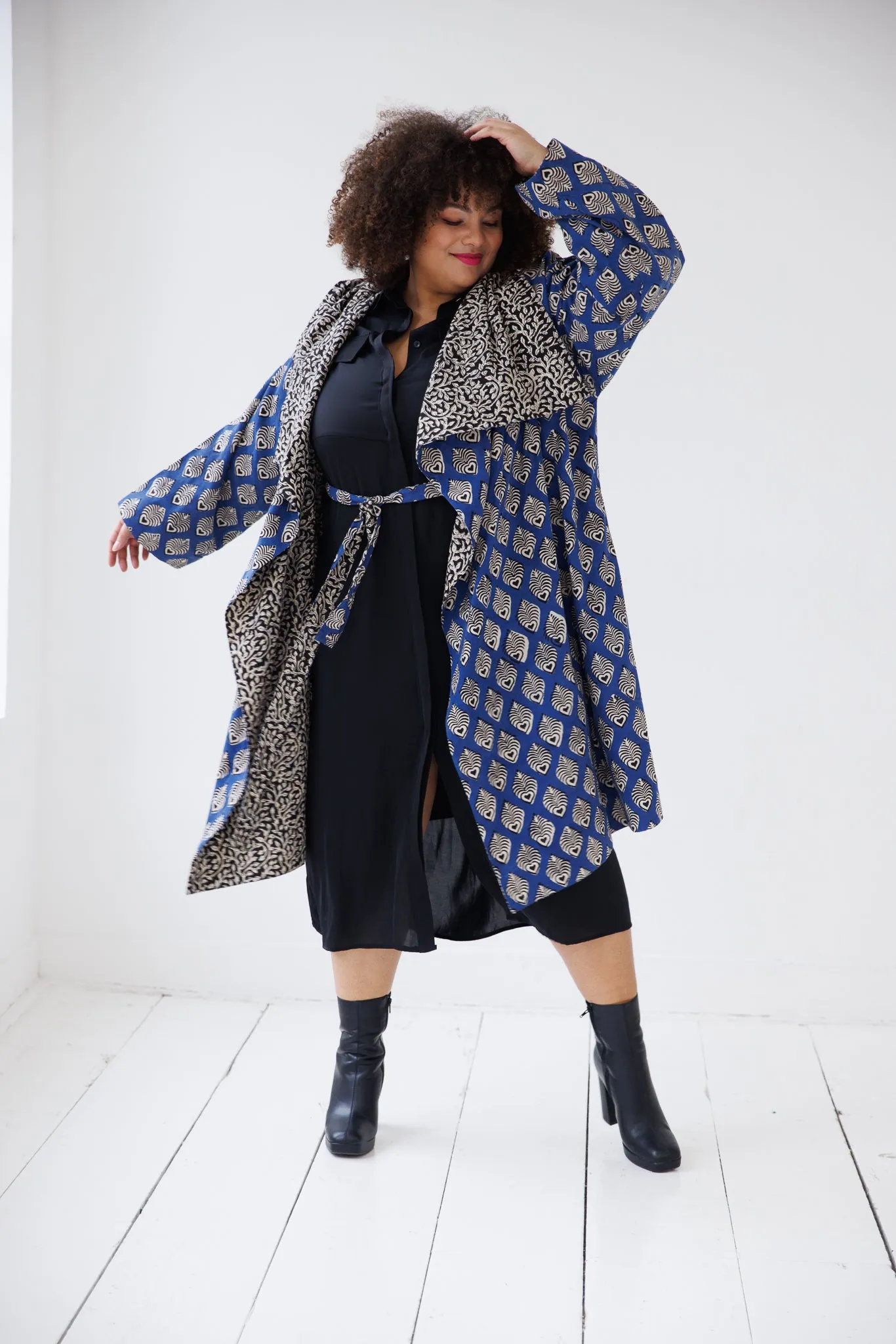 NEW! Reversible Cotton Coat Indigo