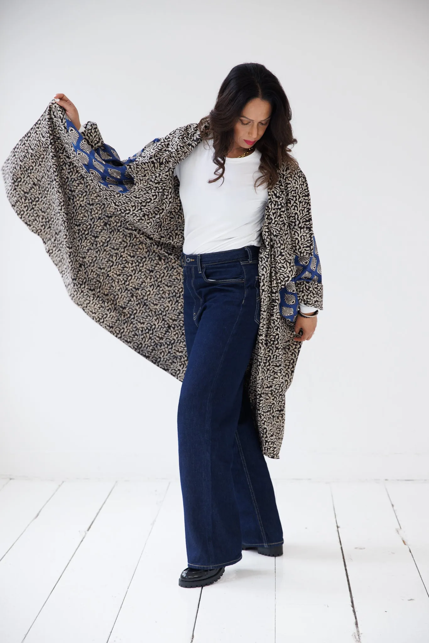 NEW! Reversible Cotton Coat Indigo