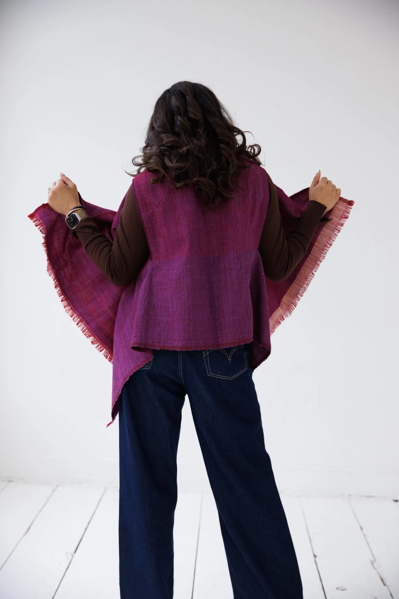 NEW! Wool Silk Cape Forest Sariska