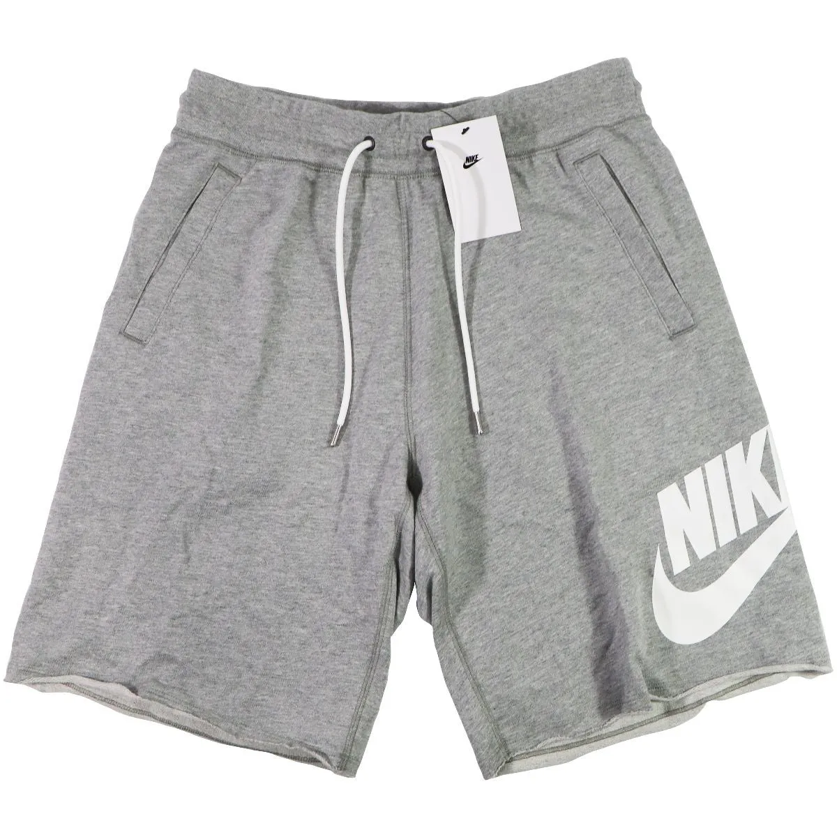 Nike Mens Aw77 French Terry Alumni Shorts - Grey/White (Size: Medium)