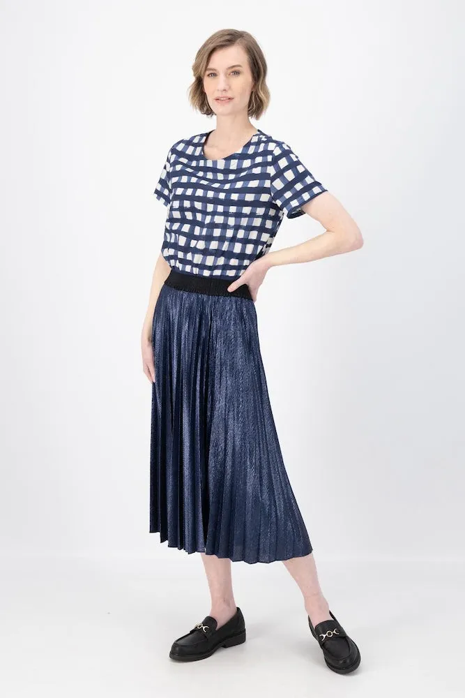 Olga de Polga Champagne Pleat Skirt - Navy