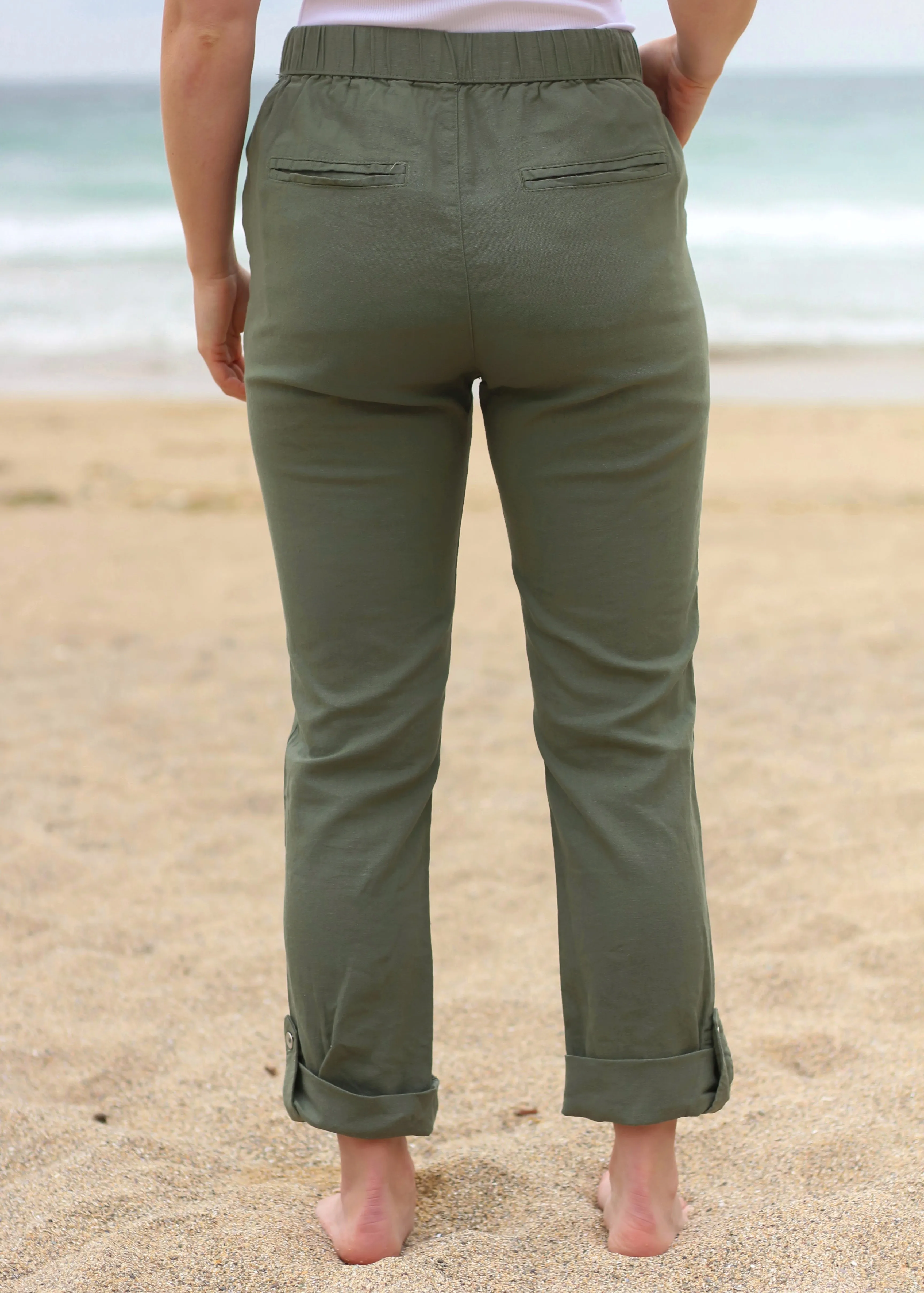 On The Seashore Linen Cargo Trousers