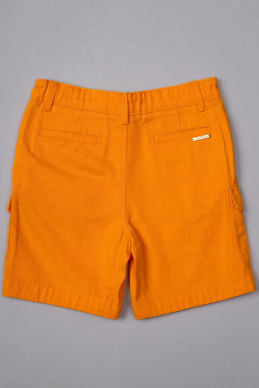 One Friday Kids Boys Orange Shorts with cargo pockets