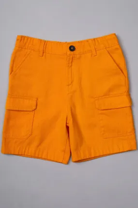 One Friday Kids Boys Orange Shorts with cargo pockets