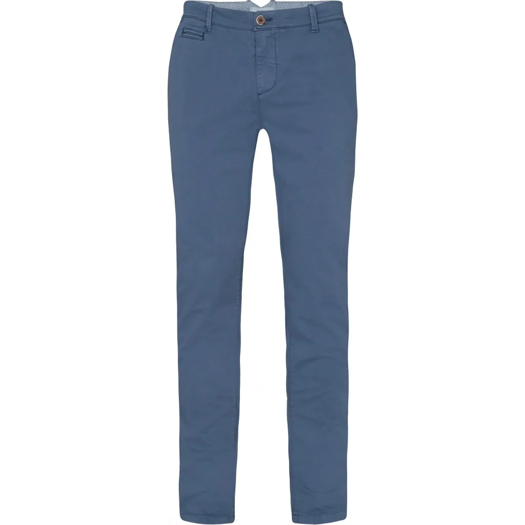 Pio Cotton Stretch Chino - MBL Mid Blue