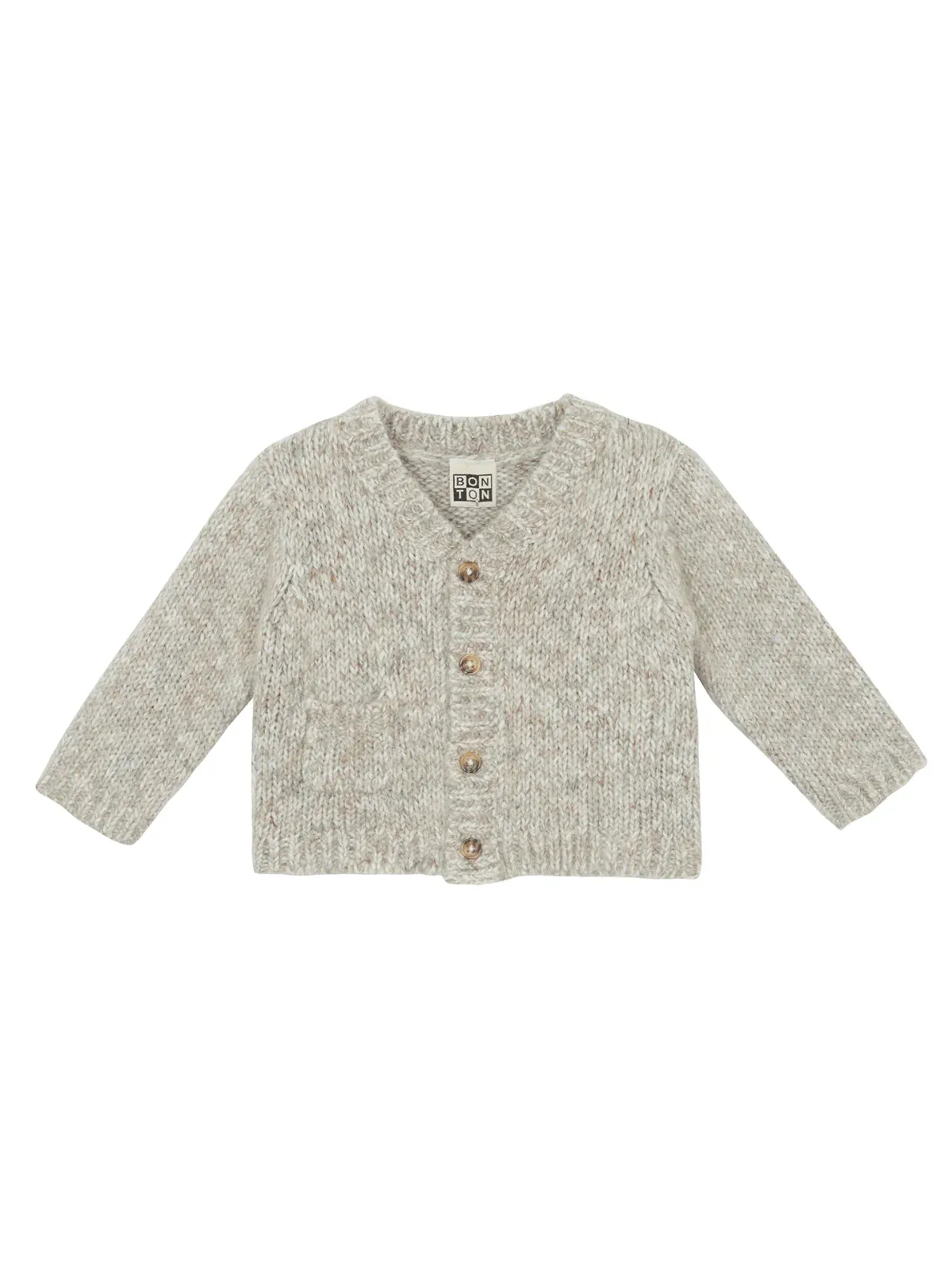 Pocket Cardigan Baby in Gray Beige