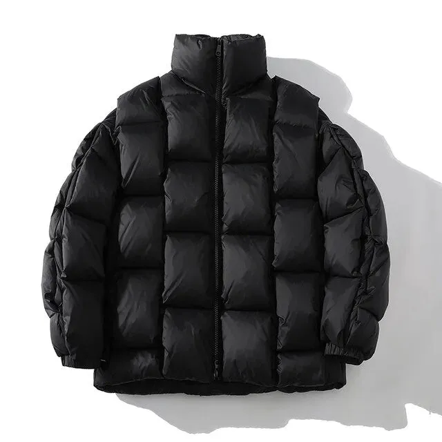 Pre Order:  Weaved Stand Collar Loose Puffer Coat