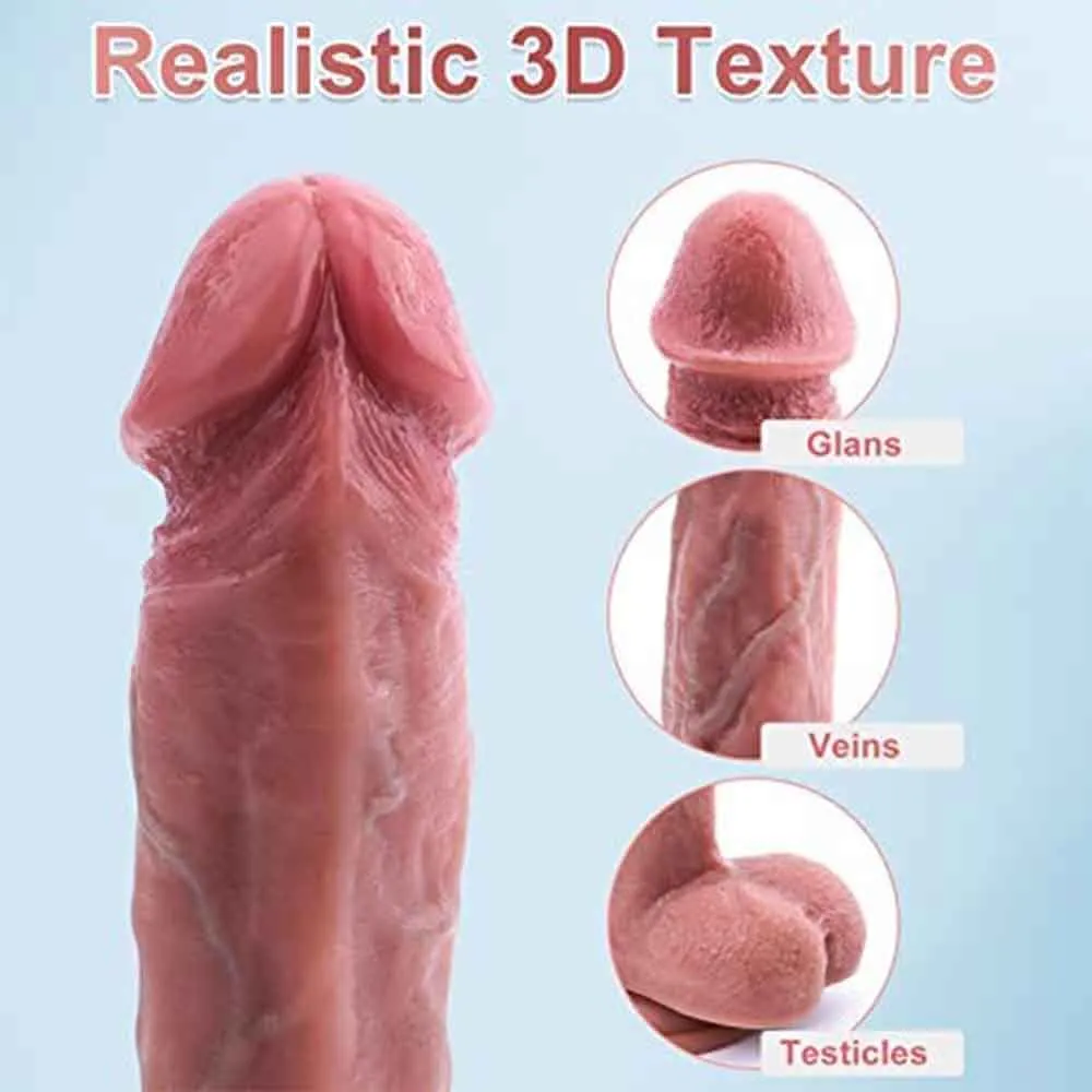 Pro-Bang Sex Machine Thrusting Realistic Dildo Vibrator with Pussy Rubbing & Heating