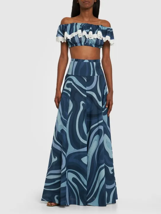 Pucci   Marmo printed cotton muslin maxi skirt 