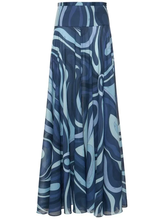 Pucci   Marmo printed cotton muslin maxi skirt 