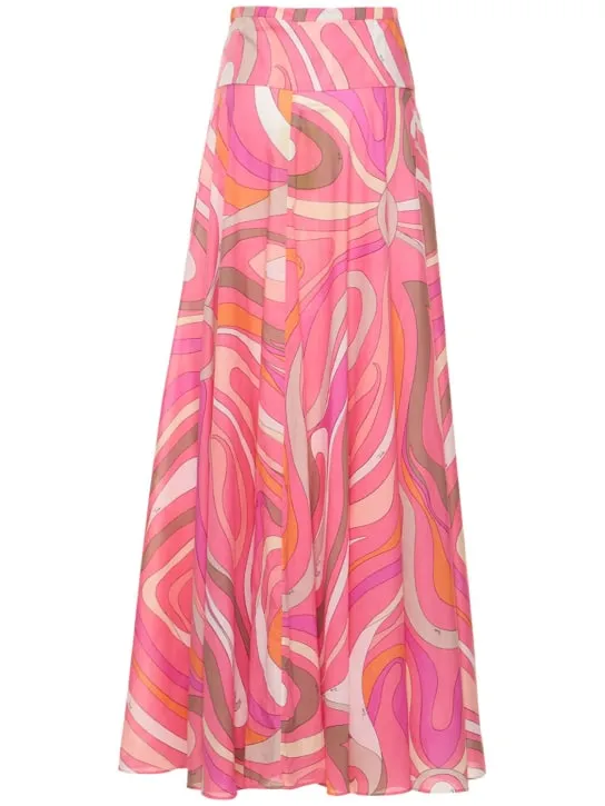 Pucci   Marmo printed cotton muslin maxi skirt 