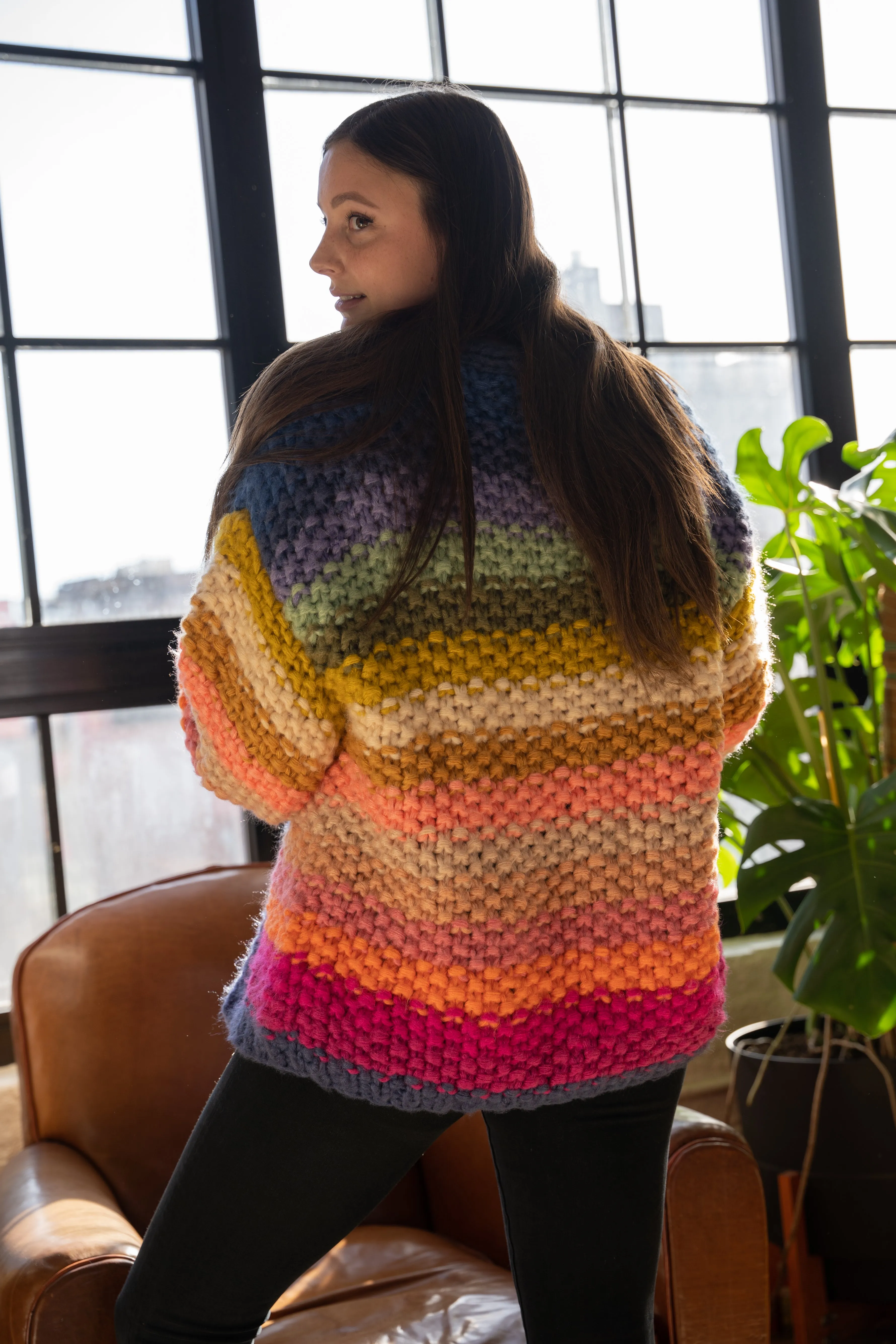 Rainbow Knitted Cardigan