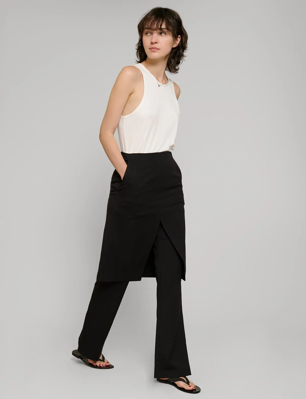 Ray Layered Skirt Pants