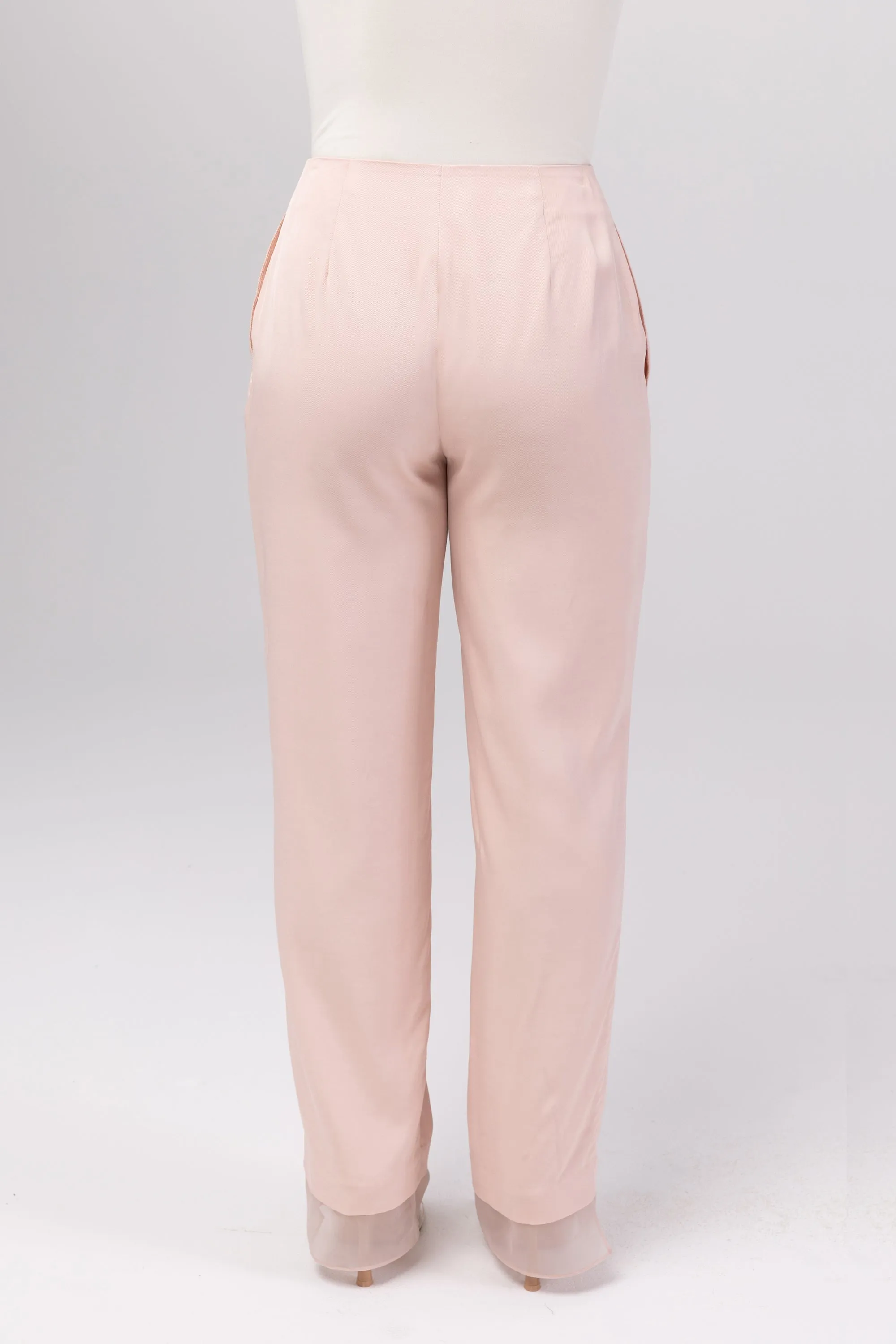 Rayan Organza Trim Trousers - Sepia Rose