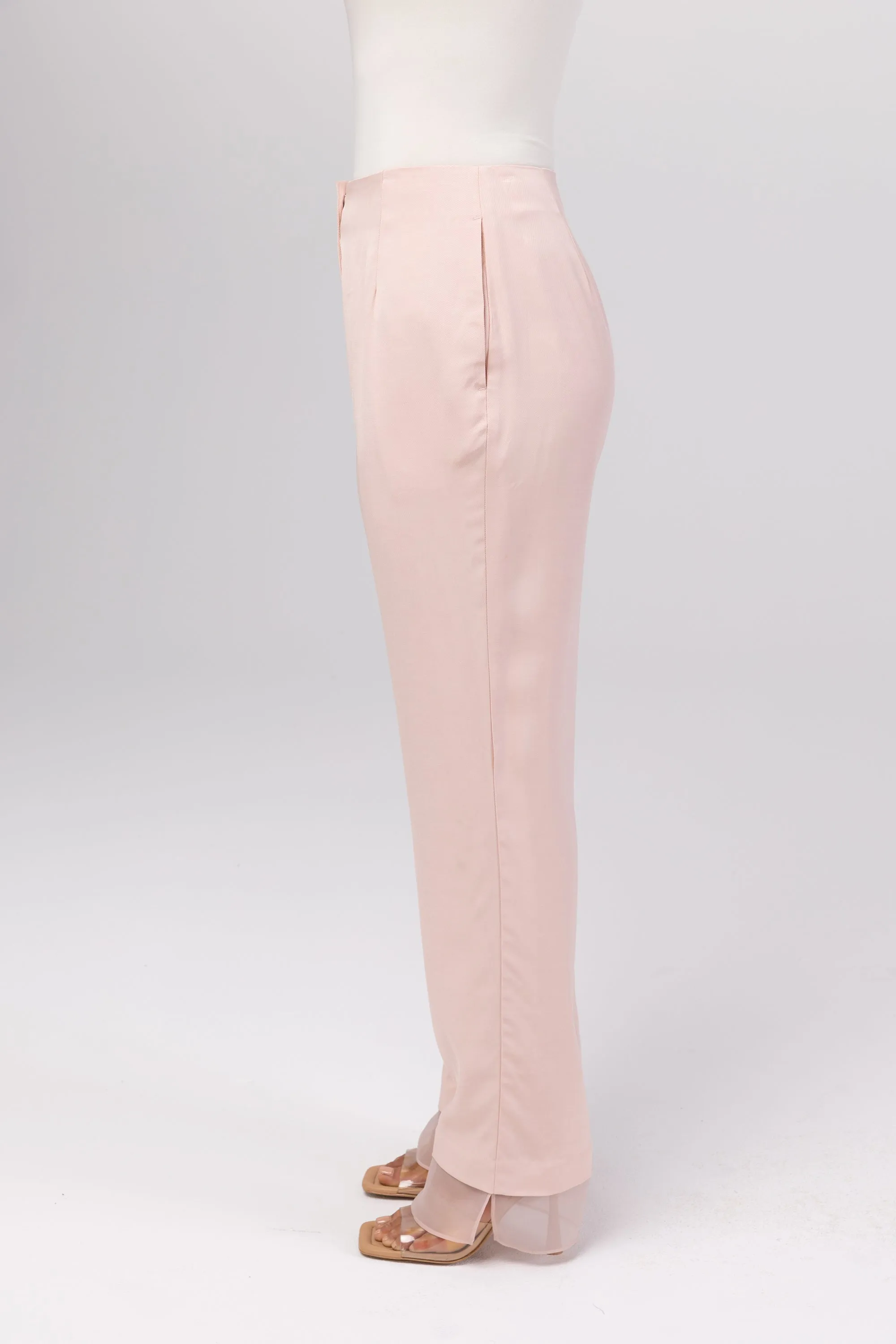 Rayan Organza Trim Trousers - Sepia Rose