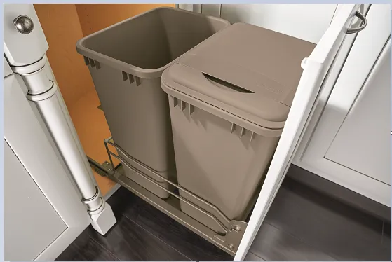 Rev-A-Shelf Double 50 Quart Pull-out Waste Container Soft-Close 53WC-2150SCDM-212