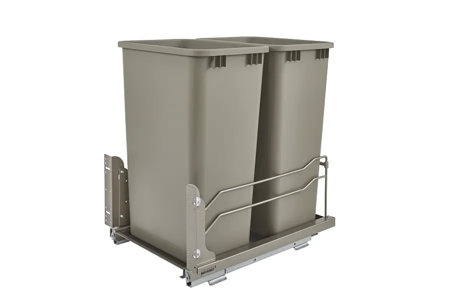 Rev-A-Shelf Double 50 Quart Pull-out Waste Container Soft-Close 53WC-2150SCDM-212