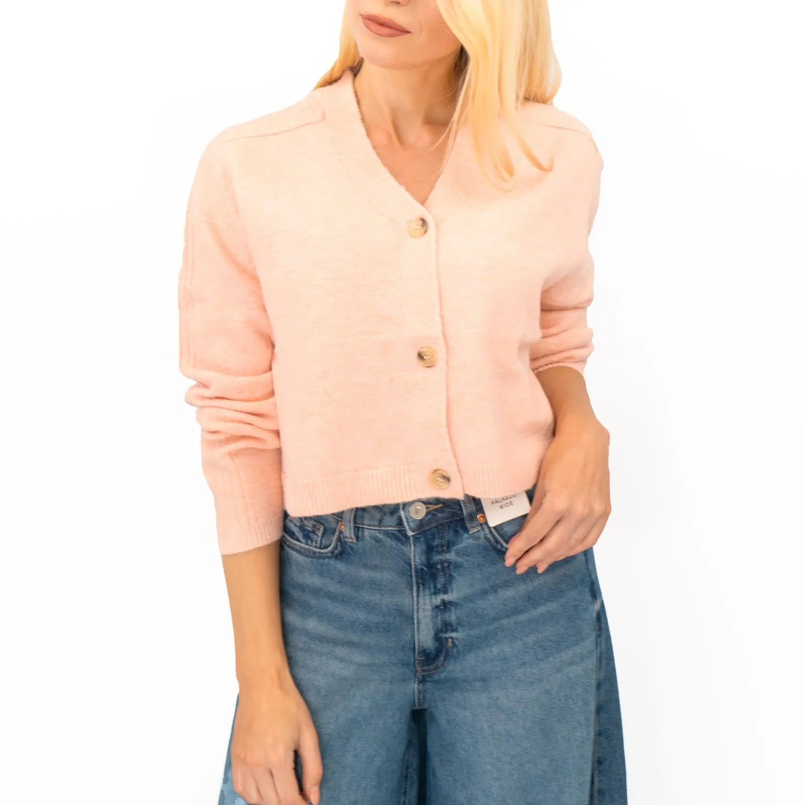 River Island Cropped Solid Colour Cropped Cardigan