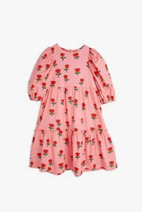 Roses Woven Puff Sleeve Dress