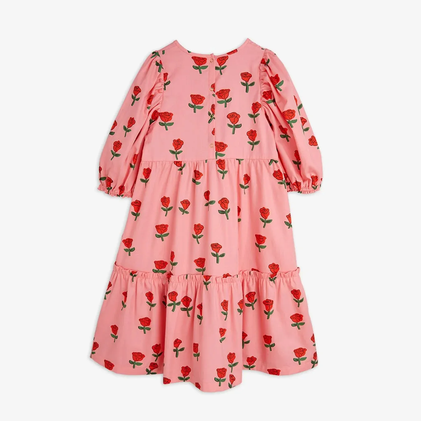 Roses Woven Puff Sleeve Dress